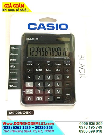 CASIO MS-20NC-BK, MÁY TÍNH TIỀN CASIO MS-20NC-BK LOẠI 12 SỐ DIGITS
