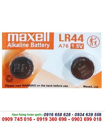 Maxell LR44-A76, Pin Maxell LR44-A76 Alkaline 1,5V chính hãng _Vỉ 10 viên _Giá/1 viên