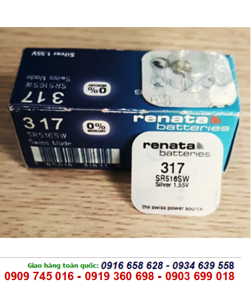 Renata 317/SR516SW, Pin Renata 317/SR516SW silver oxide 1.55V chính hãng Renata Thụy Sĩ