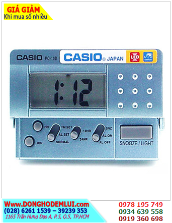 Casio PQ-10-8RDF; Đồng hồ báo thức Casio PQ-10-8RDF (hiển thị Giờ, Phút) chính hãng Casio /Bảo hành 01năm /CÒN HÀNG