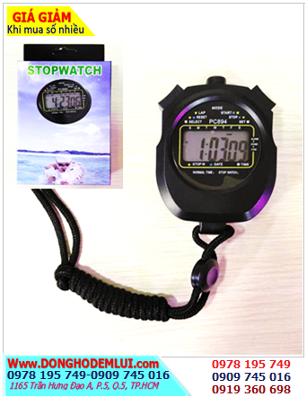Đồng hồ bấm giờ Stopwatch PC894, Đồng hồ thể thao PC894 (01 Lap, 1/100s, 24h, chất liệu ABS) /Bảo hành 01 tháng