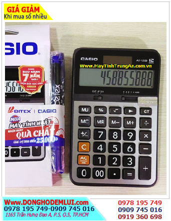 Casio AX-120B, Máy tính tiền Casio AX-120B (loại LCD 12số Digits), Bảo hành 07năm /CÒN HÀNG