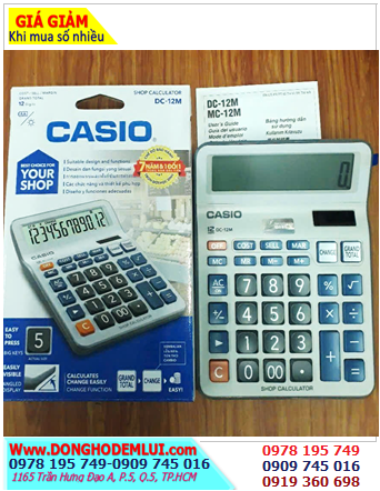 Casio DC-12M; Máy tính tiền Casio DC-12M (12 số) chính hãng, Bảo hành 7năm /CÒN HÀNG