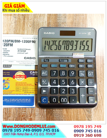Casio DF-120FM, Máy tính Casio DF-120FM màn hình 12 số chính hãng_Xuất xứ philippines |CÒN HÀNG