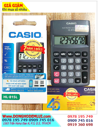 Casio HL-815L, Máy tính tiền Casio HL-815L loại Digits 8 số chính hãng _Xuất xứ Philipines |CÒN HÀNG