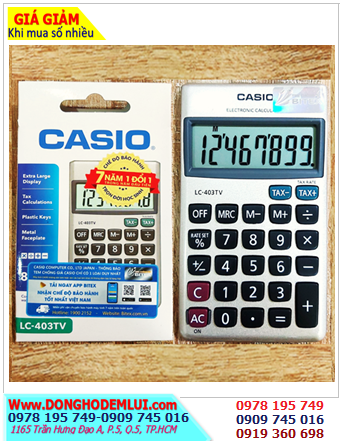 Casio LC-403TV, Máy tính tiền Casio LC-403TV màn hình 8 số điện tử _Xuất xứ Philipines |CÒN HÀNG
