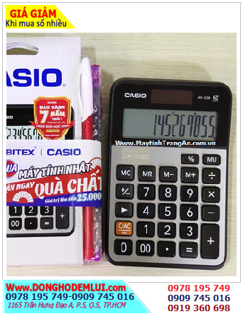 Casio MX-120B, Máy tính tiền Casio MX-120B (loại màn hình 12 số Digits) chính hãng| CÒN HÀNG 