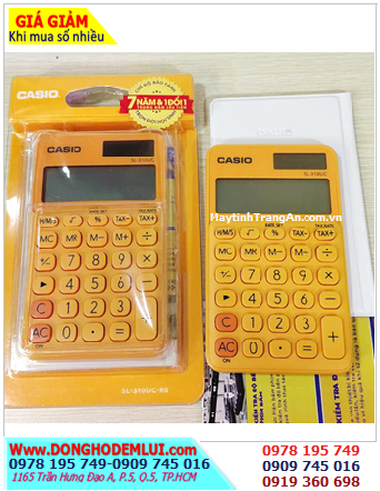 CASIO SL-310UC-RG, Máy tính tiền CASIO SL-310UC-RG (10số Digits, vỏ Cam), Bảo hành 7 năm /CÒN HÀNG